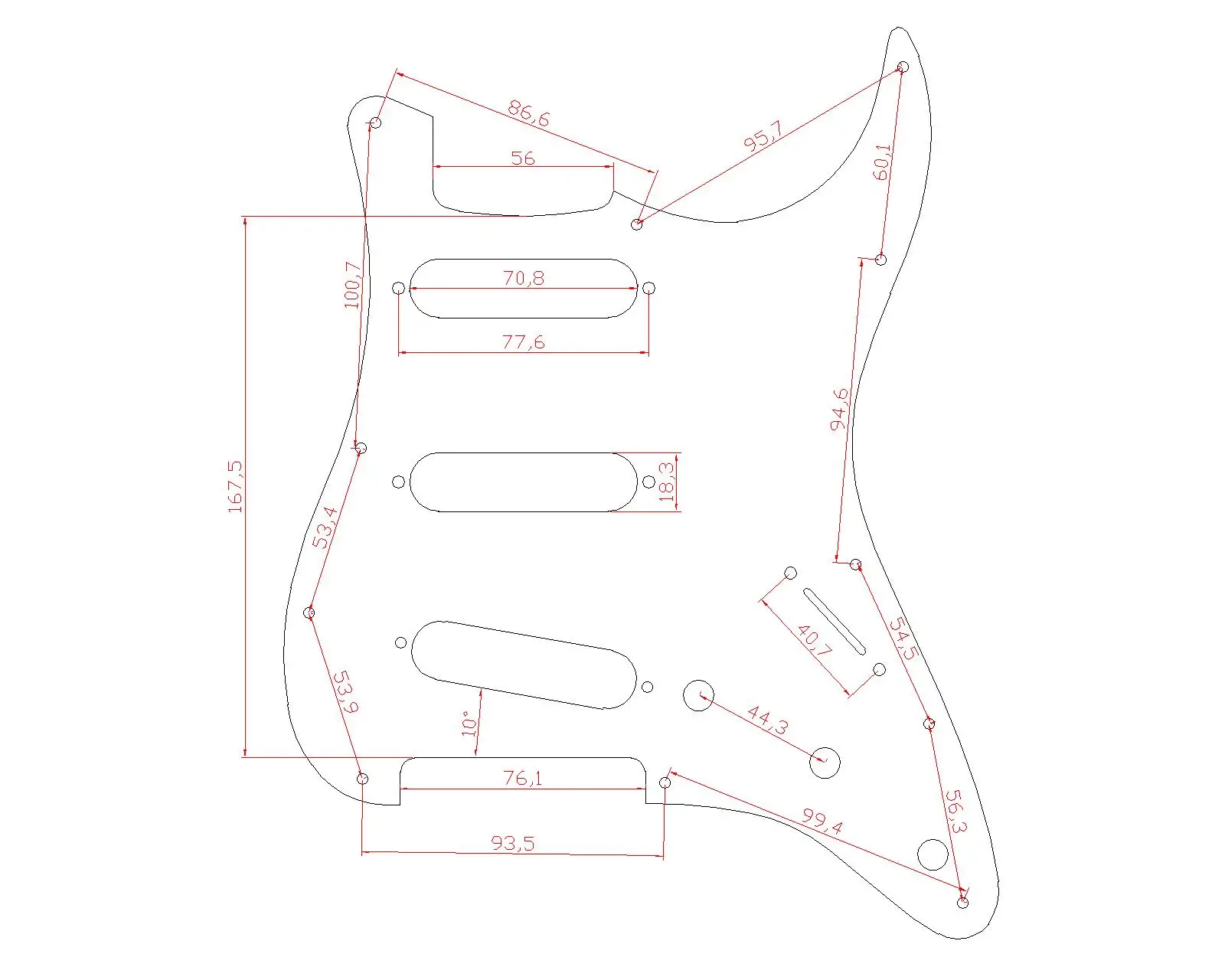 Dopro Matte Aluminum Strat SSS Pickguard Metal Anodized ST Pick Guard Scratch Plate for USA/Mexico Fender Strat/Stratocaster