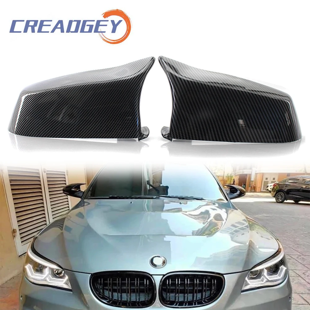 

Car Wing Side Rearview Mirror Cap Covers For Bmw 5 Series E60 E61 F10 F11 F18 Pre-LCI 08-13 Style Carbon Fiber Shell Replacement