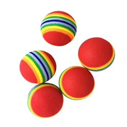 Toys For Dogs Ball Interactive Toys Rainbow Cat Toy Ball 3.5cm Rattle Cat Scratch EVA Ball Chewing Training Toy Dog Accessories