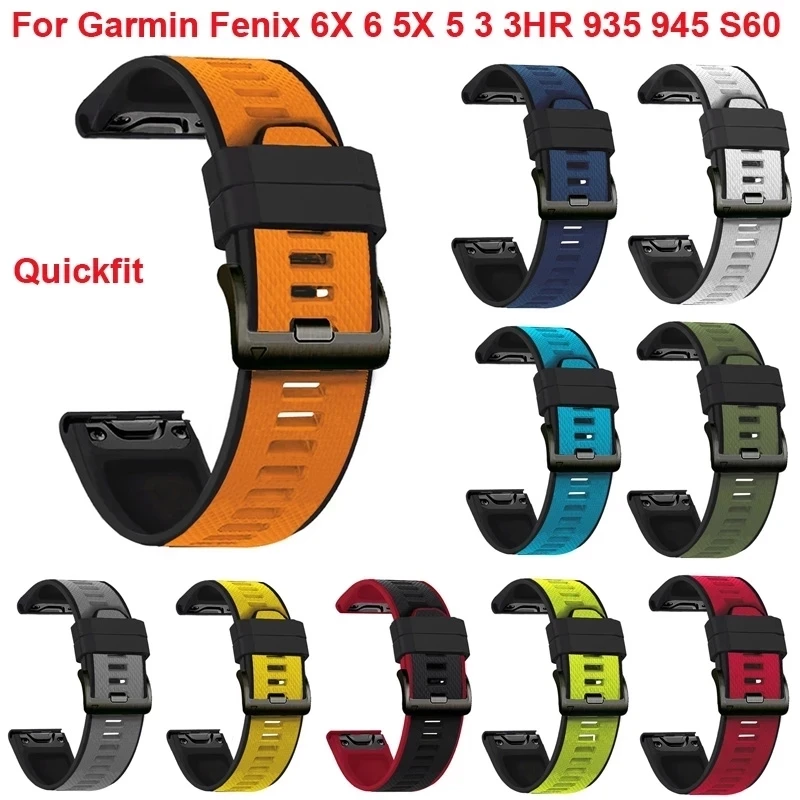 NEW Sport Silicone Watchband Wriststrap for Garmin Fenix 7X7 6X 6 Pro 5X 5 Plus 3HR 26 22mm Easy Fit Quick Release Wirstband