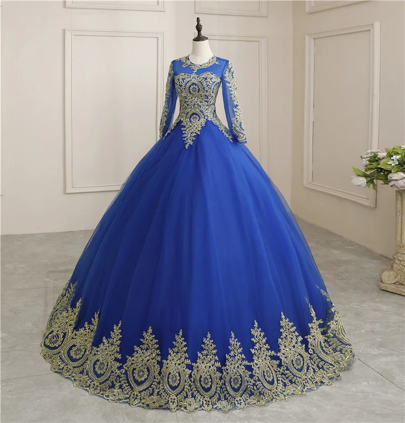 Gaun Quinceanera Gaun Pesta Prom Lengan Penuh Mewah Baru 2022 Gaun Vintage Vestidos Quinceanera Robe De Bal Warna Kustom