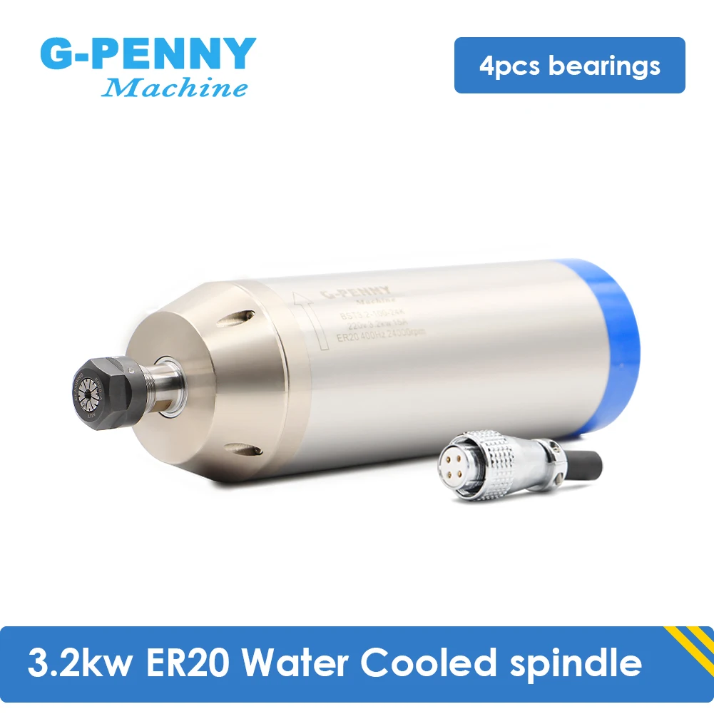 G-penny-água Refrigerou o Motor do Eixo Rolamentos da Gravura do Cnc Precisão 0.01 mm 220v 380v 3.0kw d = 100 mm Peças