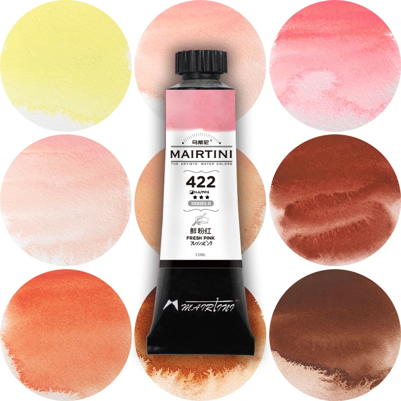 Peinture aquarelle série de tons de peau Martini, Pigment tubulaire d'aquarelle finement moulu de qualité supérieure pour peinture fournitures d'art 15ml