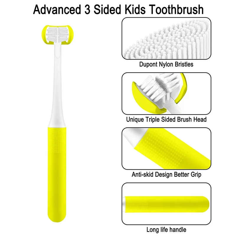 3 Sided Toothbrush Extra Soft Toothbrushes For Kids Adult Oral Deep Cleaning U-Shaped Wrap-Around Children Training Tooth Brush