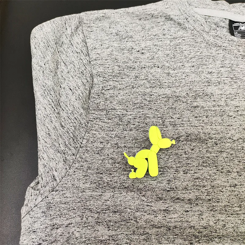 KUGUYS New 6 Variety Cute Fashion Neon Green Mirror Brooch for Women Men Acrylic Animal Birthday Party Gift Jewelry Accessories