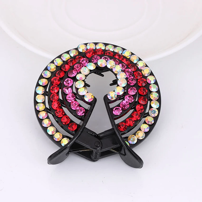 포니 테일 헤어핀 헤어 클립 여성 라인 석 머리핀 여자 패션 헤어 발톱 헤어 홀더 액세서리 헤어 스타일링 장식