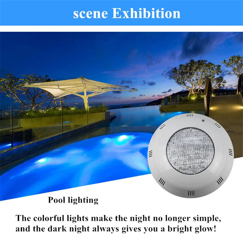 IP68 Waterproof  Underwater Lights 72W LED Fountain Pond Light AC 12V Outdoor SpotLight PAR56 RGB LED Swimming Pool Light Lamp