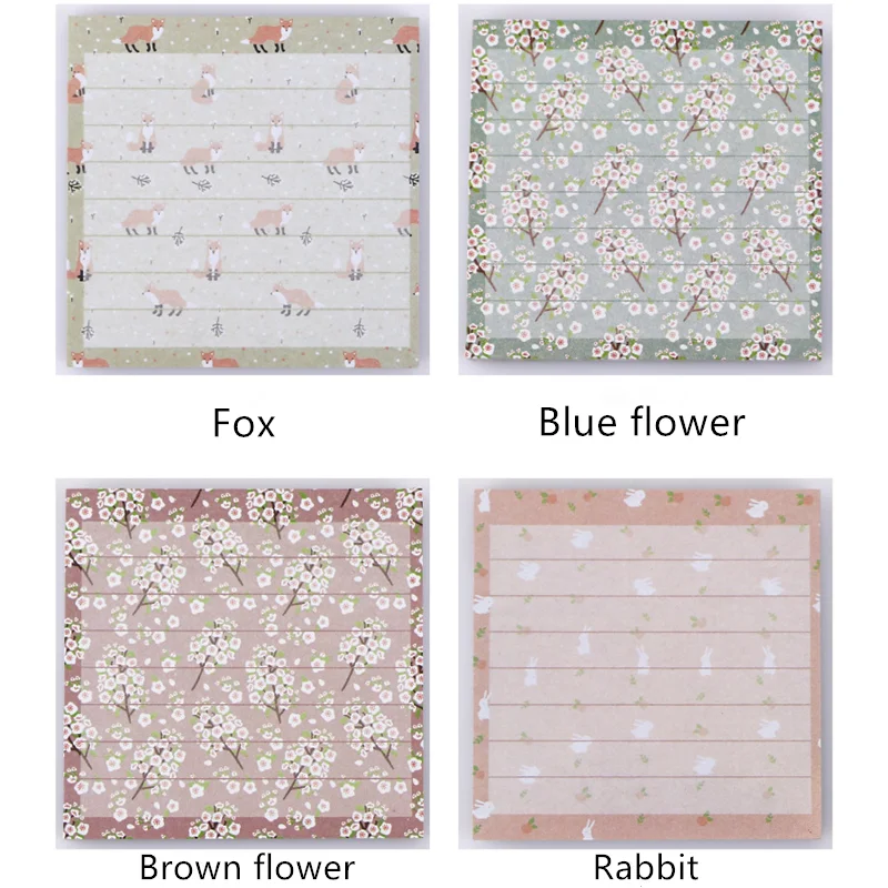 1Pack/lot Kawaii Colorful Flower Sticky Notes School Supplies Memo Pads Notepad Sticky Notes