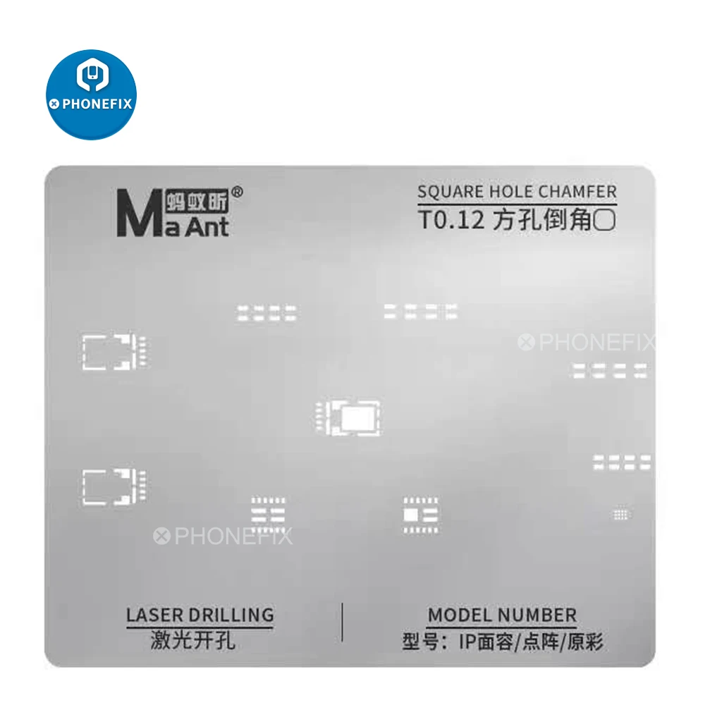 Plantilla de Reballing Maant BGA para Iphone X-11 Pro Max, matriz de puntos, identificación facial, reparación, perforación láser, plantación de estaño, malla de acero