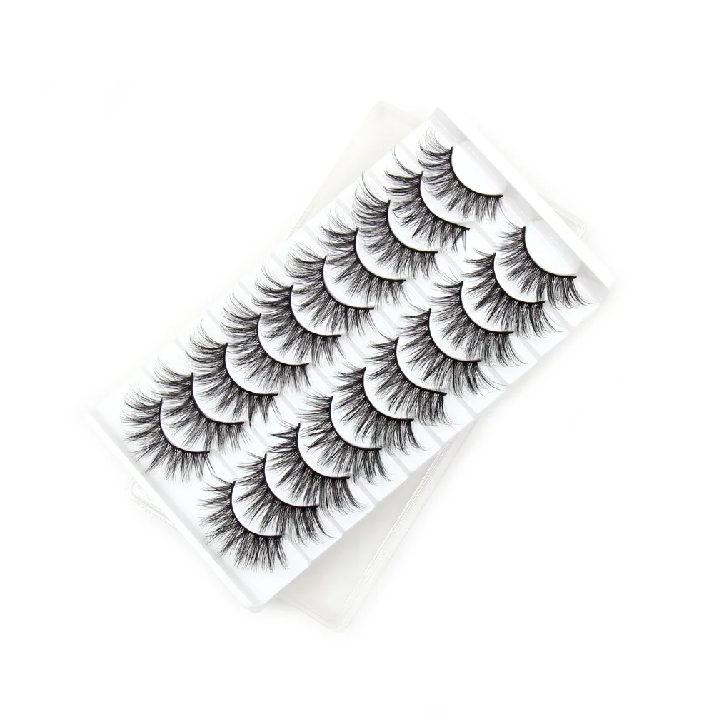 16 Pairs 3D Mink Lashes Natural Soft Fluffy Faux Mink Hair Dramatic Volume False Eyelashes Makeup Eyelash Extension Silk Eyelash