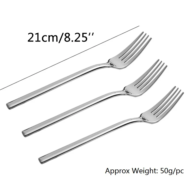 8.25in Stainless Steel Dinner Fork Long Handle Silver Table Forks Western Steak Forks Serve Korean Tableware set 2/6/10pcs