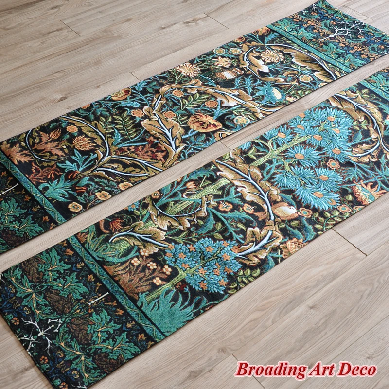 In The Blue Wood Tapestry Wall Hanging William Morris Jacquard Woven Gobelin Art Home Decoration Polyester Wall Tapestries