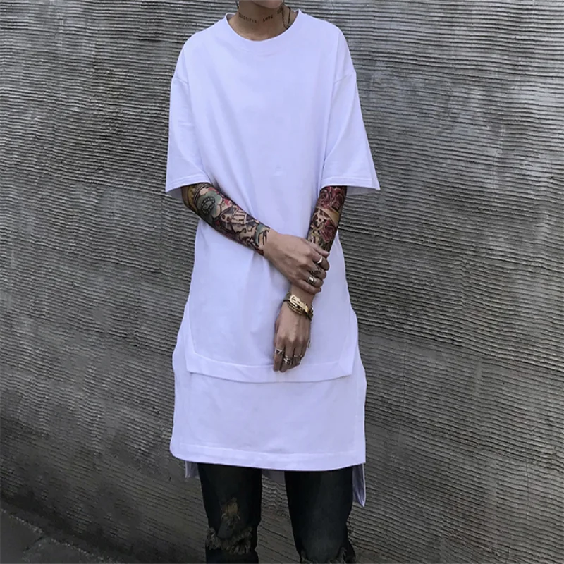 2019 European and American high street fashion brand white youth loose bottoming shirt trend pure cotton short-sleeved t-shirt m