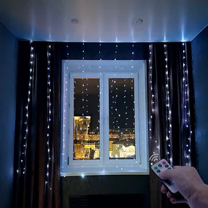 Fio de luzes de led para natal 3m, controle remoto, usb, guirlanda para ano novo, cortina, decoração de festas, para casa, quarto, janela 12 principais vendas luminaria parede corda - №9