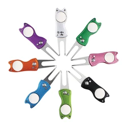 1 Pcs Multi Color Switchblade Golf Divot Repair Tool Stainless Steel Pitchfork Supplies Accessories