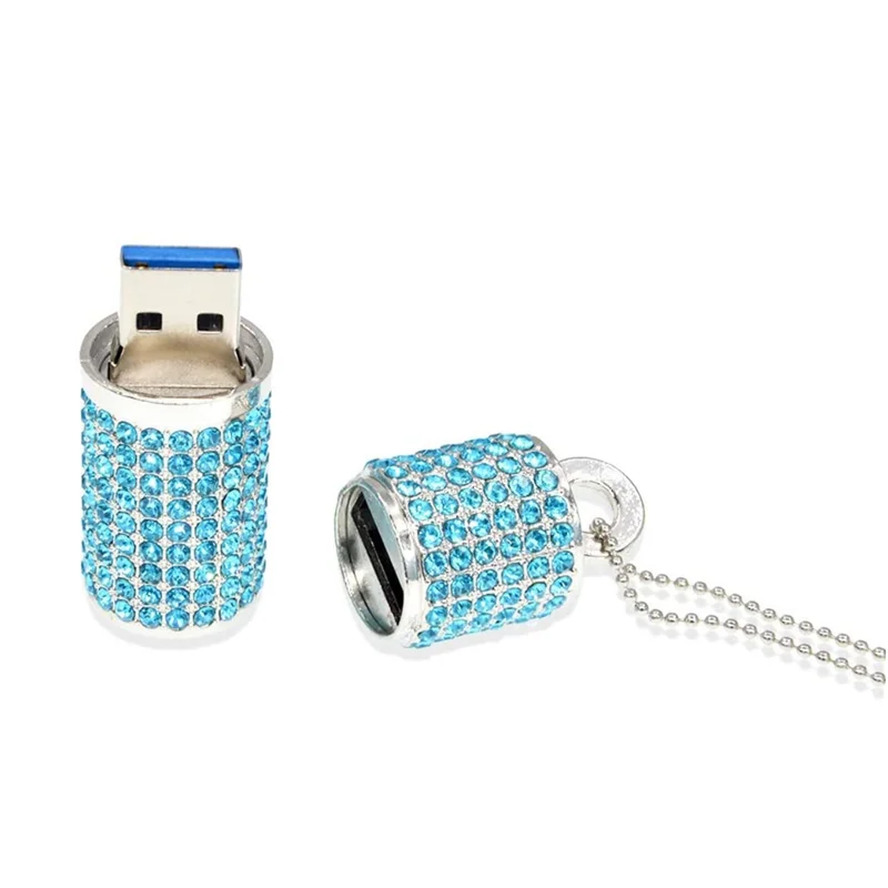 USB 3.0 3.1 crystal necklace Usb Flash Drive 128gb Pendrive 16GB Flash Disk Pen Drive 32g 64g 256G Thumbdrives Memoria Usb gift