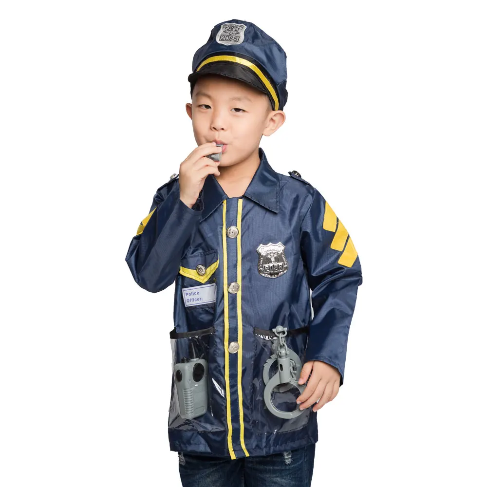 Umorden Kinder Kind Verkehrs Polizei Kostüm Cosplay Kindergarten Rolle Spielen Haus Kit Set für Jungen Halloween Kleid Bis