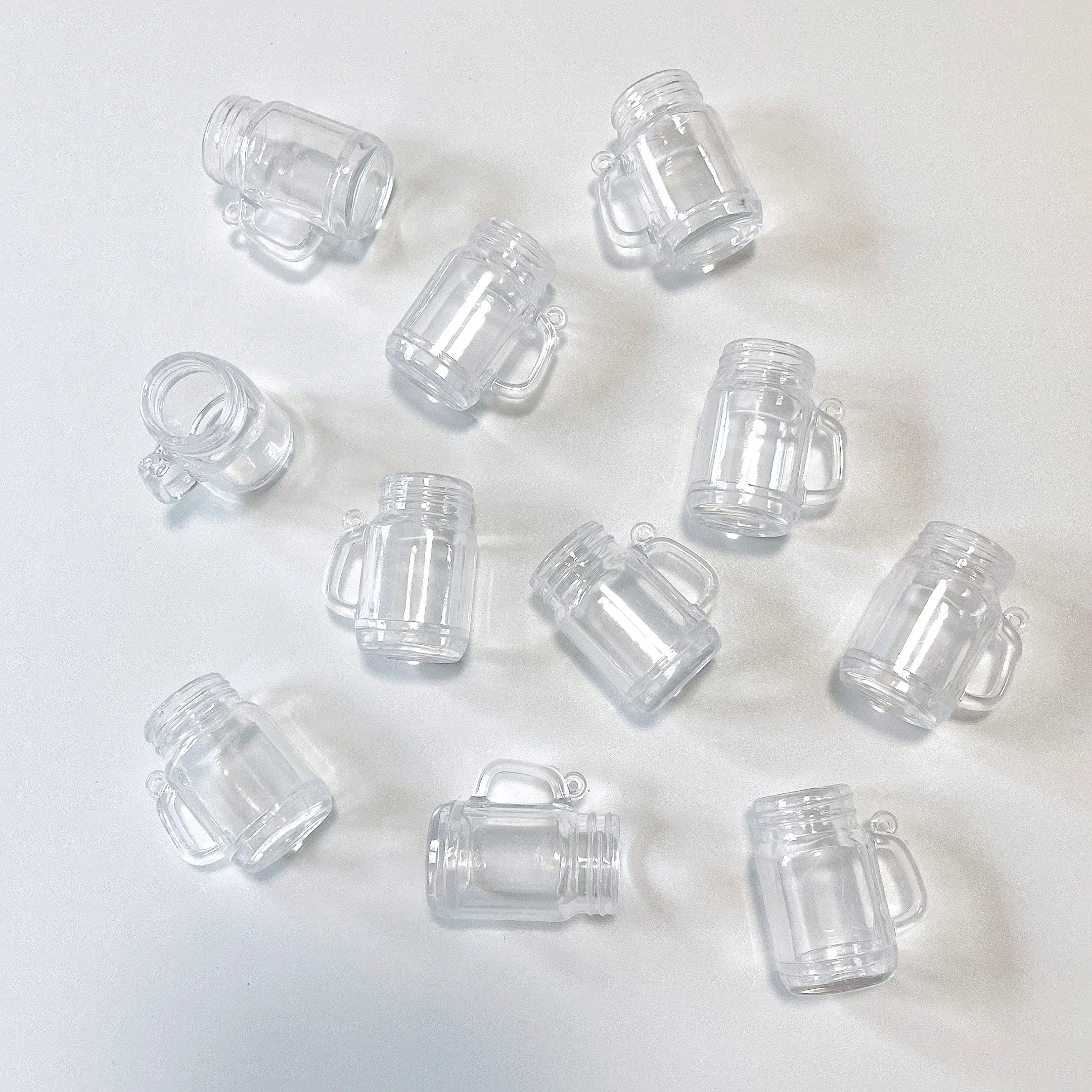 10PCS/LOT Mini Mason Jar Plastic Cup  Model Decoration Parts Simulation Tableware Dollhouse Kitchen Accessories