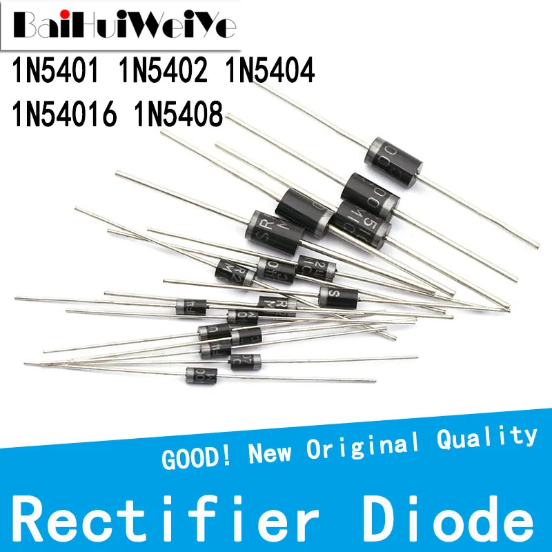 10PCS/LOT 1N5400 1N5401 1N5402 1N5404 1N5406 1N5408 High Quality Rectifier Diode DO-27 New IN5402  IN5404 IN5406 IN5408