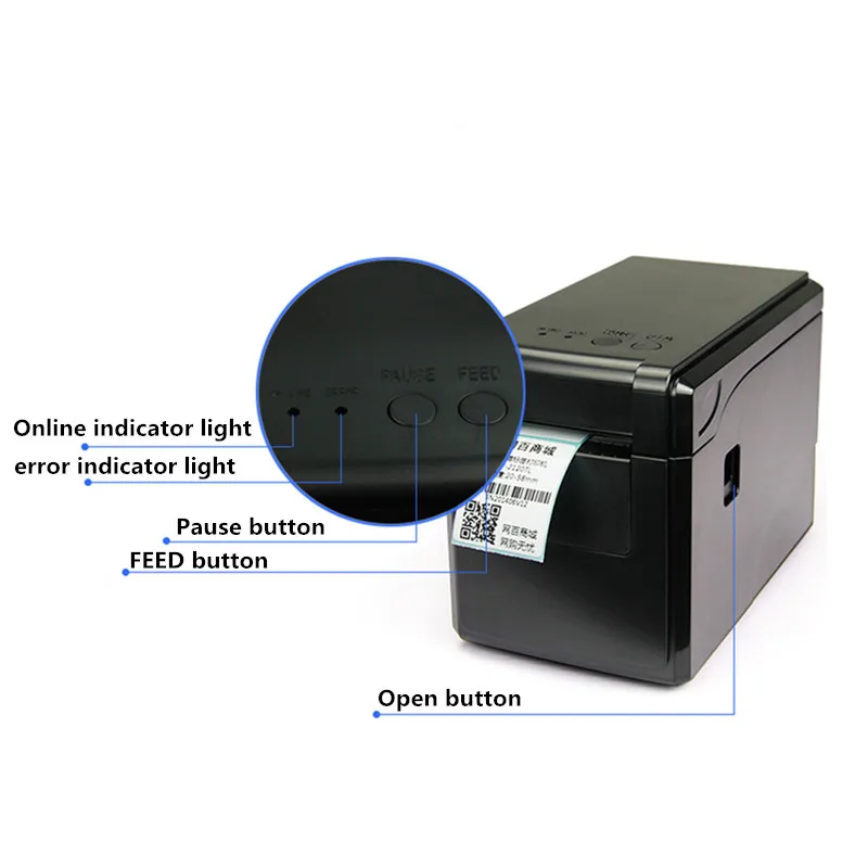 2120TF Product Barcode QR Code Price Sticker Retail Takeaway POS Cash Register 58mm Receipt USB Bluetooth Thermal Label Printer