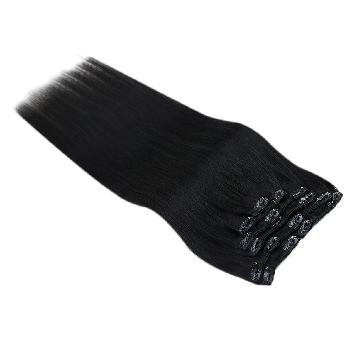 VeSunny Clip-in Hair Extensions Echt haar Dubbele inslag Remy-pruiken 7 stuks Clip-on Extensions Donkerbruin Blond 100gr Braziliaans haar