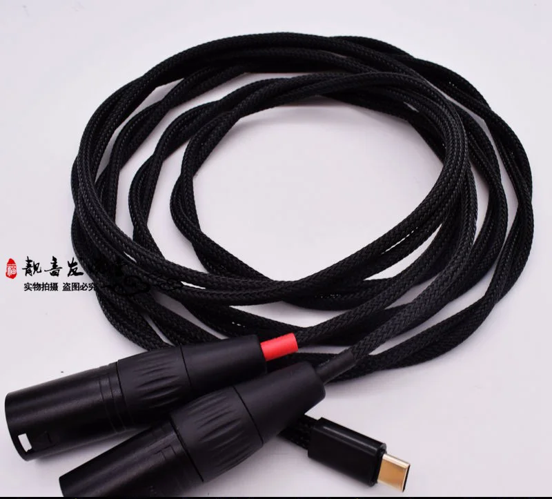 Gold Plated Type C USB C ALC4042 DAC To Dual 3pin XLR Male OCC Cable 384KHZ 32BIT For Phone To Speaker Amplifier