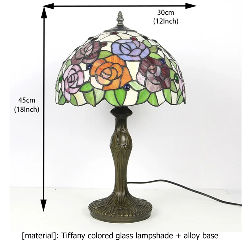 FAIRY Tiffany Table Lamp For Bedroom Contemporary Creative Flower Figure LED Light Home