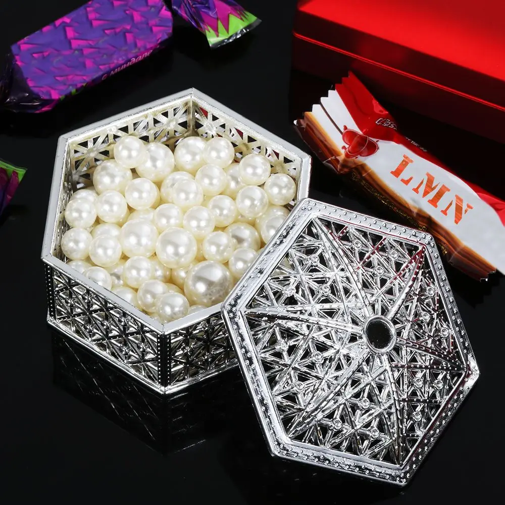 Vintage Souvenir Hollow Candy Box Jewelry Storage Trinket Organizer Plastic Transparent