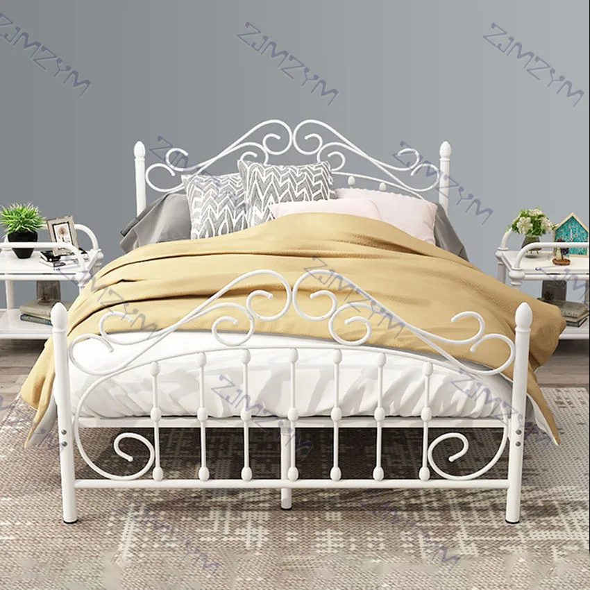 Iron Bed Frame 120×200CM Bedroom Dormitory Simple Modern Teenage Single Double Home Nap Bed For Teenage Stable Twin Bed Frame