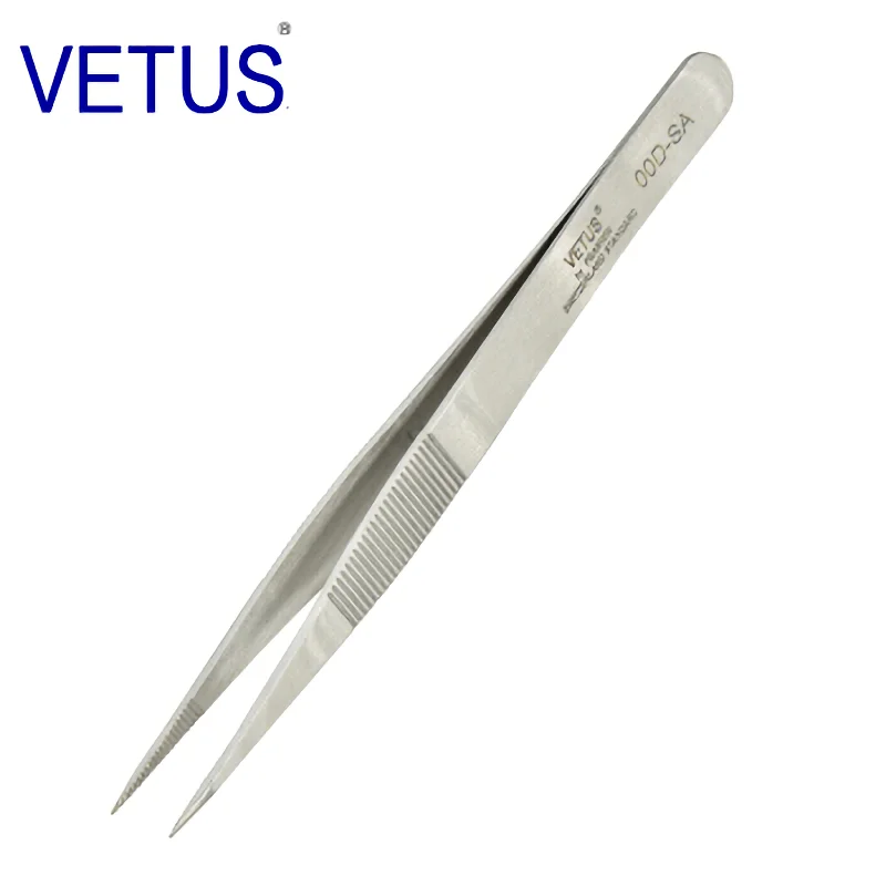 100% VETUS-Pinzas originales para manicura, pinzas antiácidas no magnéticas de alta precisión hiperfina, 00D-SA, ESD