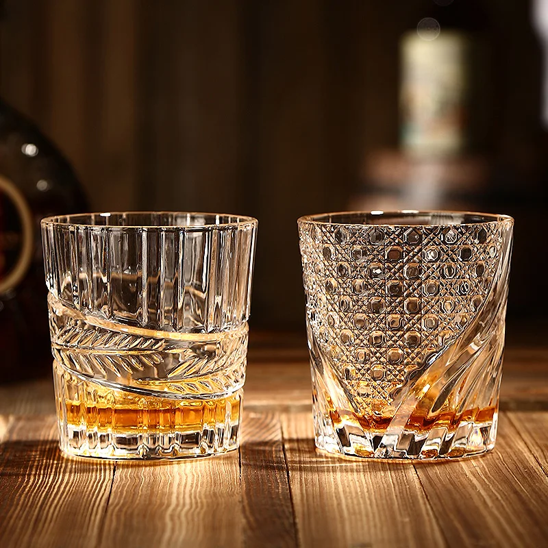 Japanese Style Whisky Glasses, Thick Bottom Old Fashioned Rock Drinking Glassware, Scotch Whisky, Bourbon, Cocktails