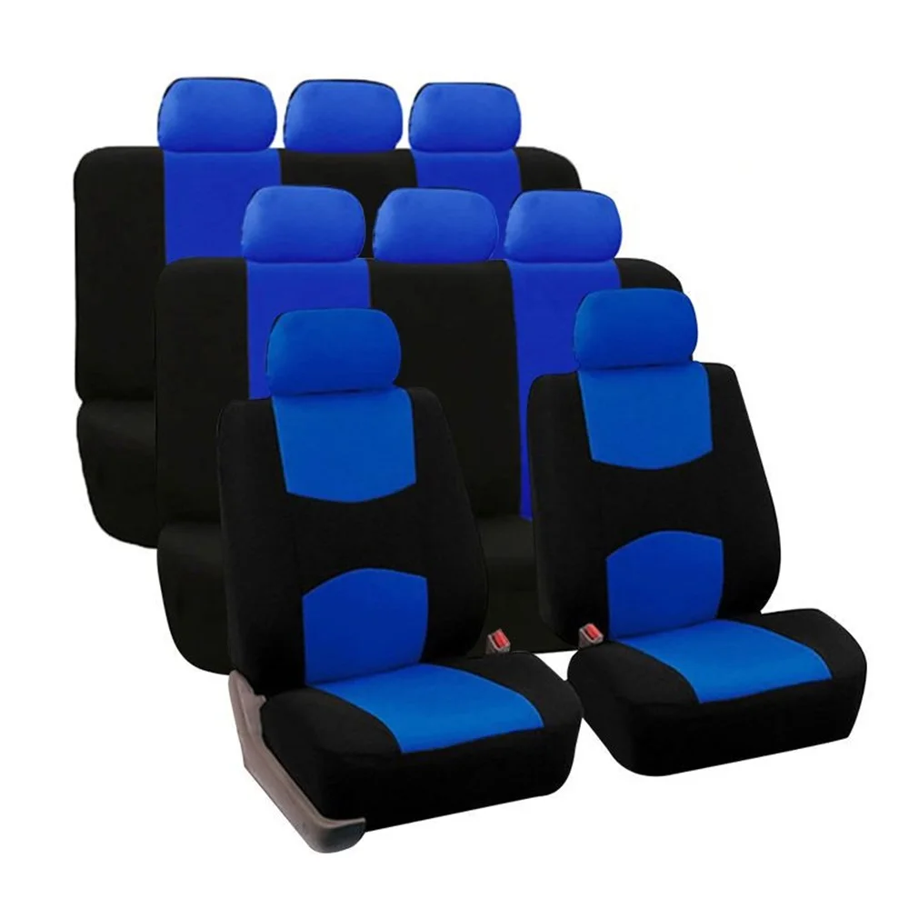 Universal 7 Colors 8 Seats CoverAuto Car Seat Covers Ployester Cushion Full Set Front Rear For Sedans Seat Cover AT MT
