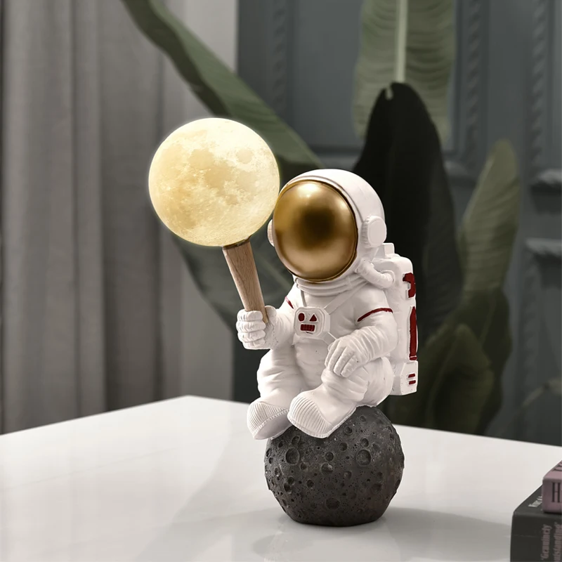 Decoration small night lamp table lamp bedside lamp Nordic bedroom decoration 3D moon lamp creative astronaut