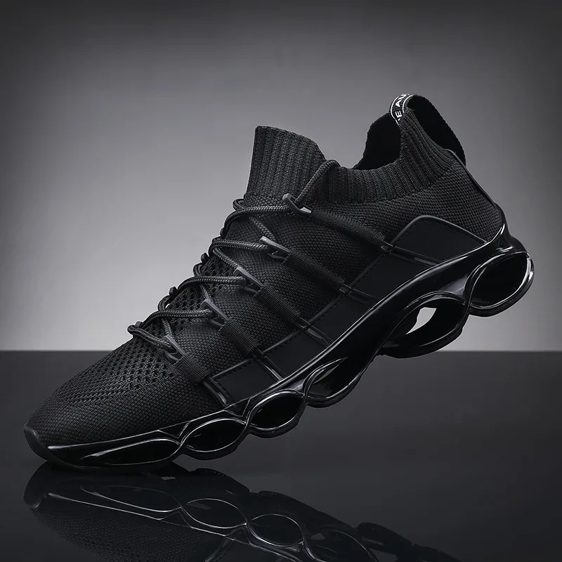 Erkekler spor açık ayakkabı akıllı sneaker elastik örgü nefes Vamp koşu ayakkabıları erkekler için spor ayakkabıları Sneakers