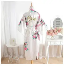 Silk Bridesmaid Bride Robe Maid Of Honor Robe Mother Of The Robes Women Satin Wedding Kimono Sexy Nightgown Dress Woman Bathrobe