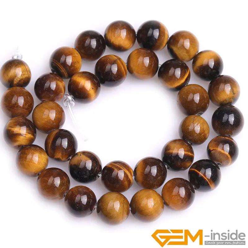 Natural Stone 2mm Big Hole Tiger Eye Round Beads For Jewelry Making Strand 15 inch DIY Bracelet Necklace Jewelry Loose Bead