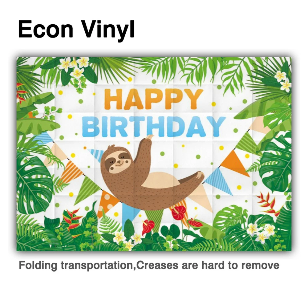 Фон Funnytree для тематической вечеринки с надписью Ленивец На День Рождения, флажки, цветы, листья, Новорожденный ребенок, плакат на заказ, деко...