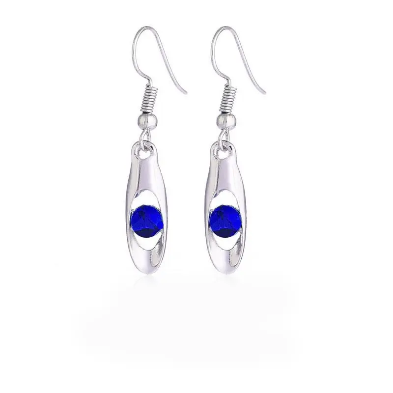 QiLeSen Fine jewelry 925 sterling silver suitable for ladies wedding earrings, I am a singer blue color earrings YW122