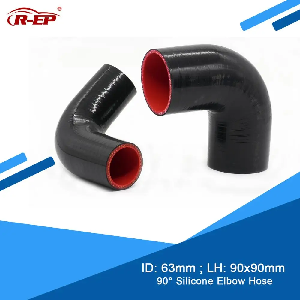 R-EP 90 degrees Silicone Elbow Hose 63MM Air Intake Pipe for Supercharger Piping New Silicone High Temperature Intercooler Tube