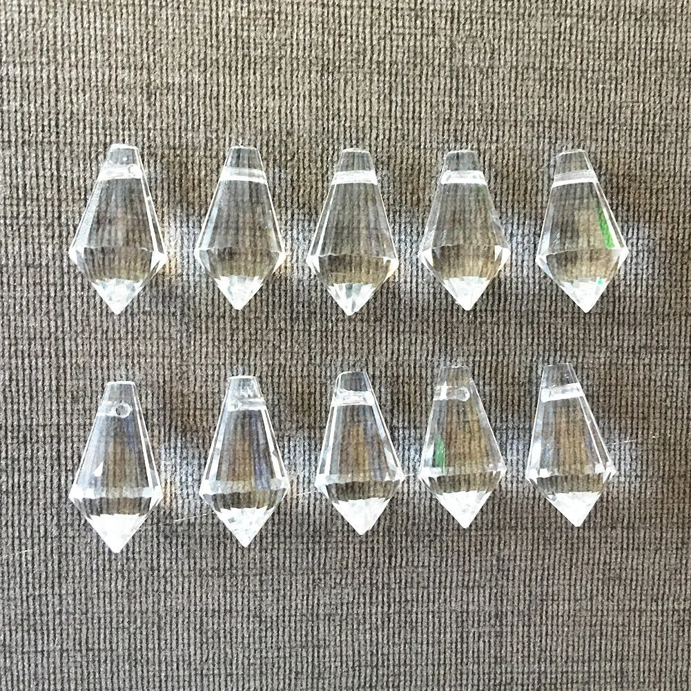 10Pcs Glass Art Crystal Chandelier Lamp Prisms Suncatcher Pendant 20mm DIY Jewelry Faceted