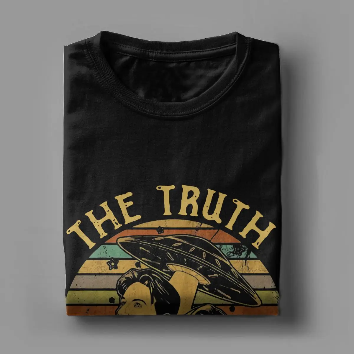 The X Files The Truth Is Out There T-Shirts for Men Alien Awesome Cotton Tee Shirt Crewneck Short Sleeve T Shirt 4XL 5XL Clothes