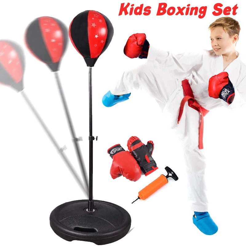 Kids Boxing Kit Karate Muay Thai Guantes Children Boxing Gloves Punching Bag Training Toy Adults Boxing Gloves Equipment