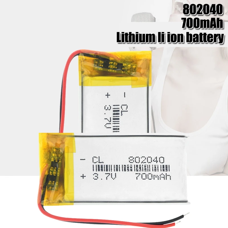 3.7V Lipo cells 802040 700mah Lithium Polymer Rechargeable Battery For MP3 MP4 GPS car recorder Bluetooth headset Toy batteries