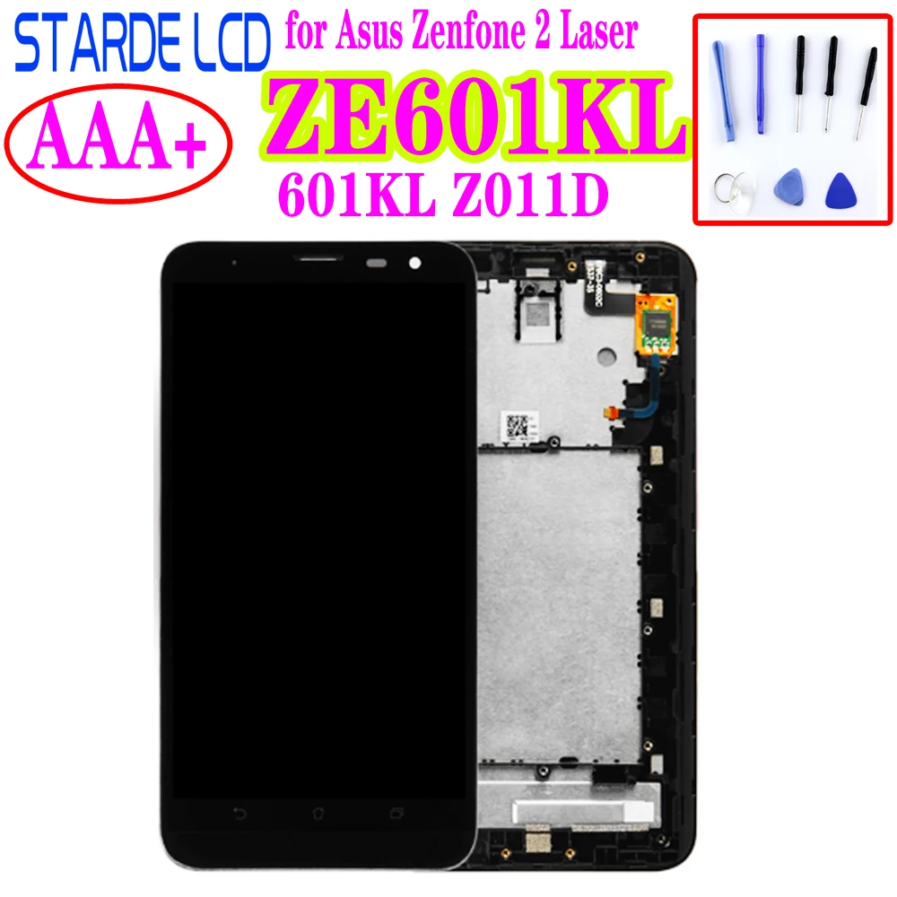 

For Asus ZenFone 2 Laser ZE601KL LCD Z011D ZE601K Display Touch Screen Panel Digitizer Replacement Parts With Frame and Tools