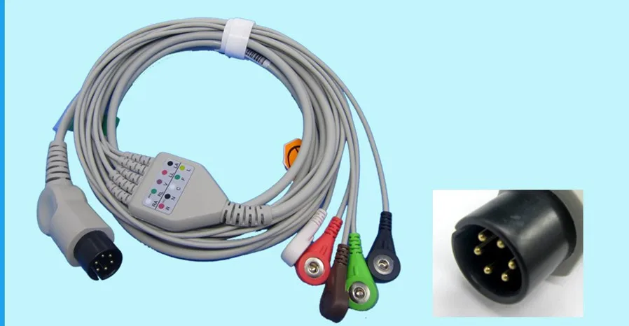 

Goldway one-piece 5-lead 6-pin five-lead six-pin cable for Goldway UT4000A/B/C/F UT6000 and other ECG monitors