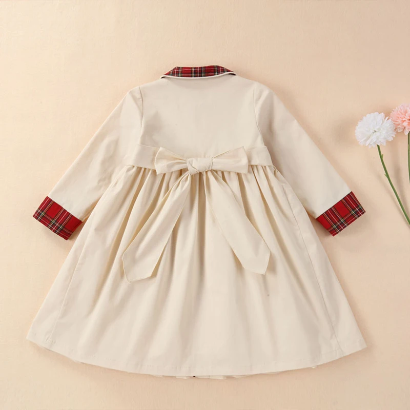 Children Girls Vintage Spanish Princess Plaid Dress For Girl Elegant Handmade Smocked Long Sleeve Dress 2023 Autumn Kids Costume
