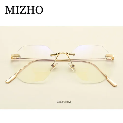 Imagen 2 del producto MIZHO-gafas de protección para la vista para mujer, lentes de Metal sin montura con filtro de protección para la luz azul, Bloqueo del teléfono