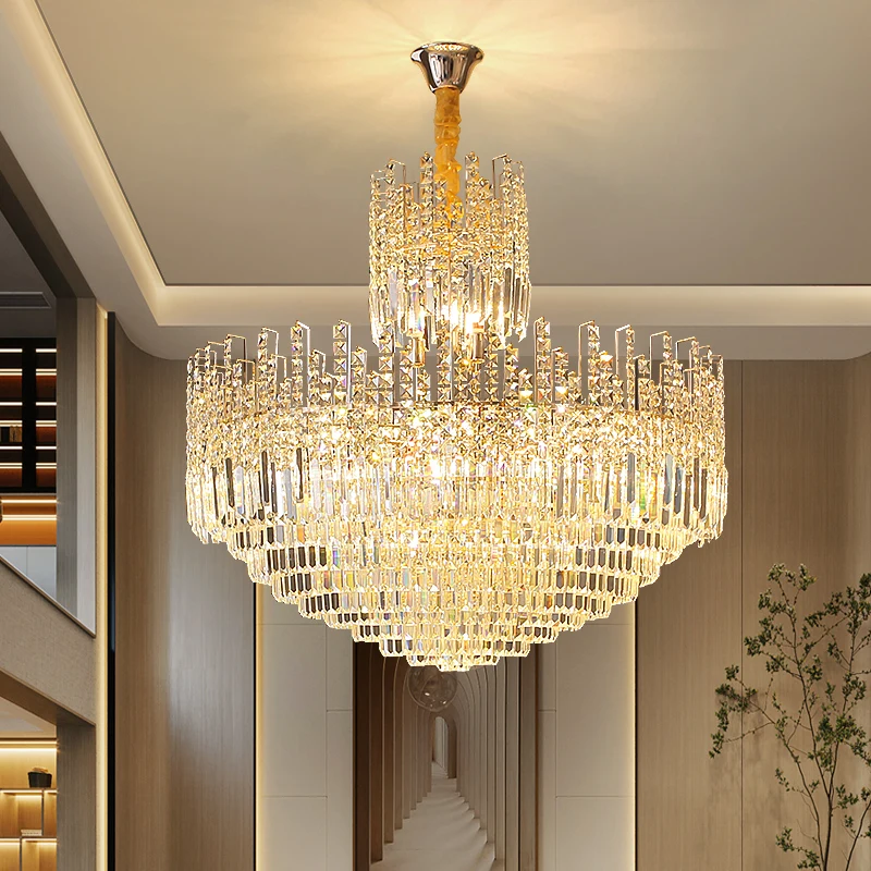 

American Crystal Chandelier LED Light Big Modern Chandeliers Lights Fixture 3 Light Dimmable Diameter 60cm 80cm 100cm 120cm