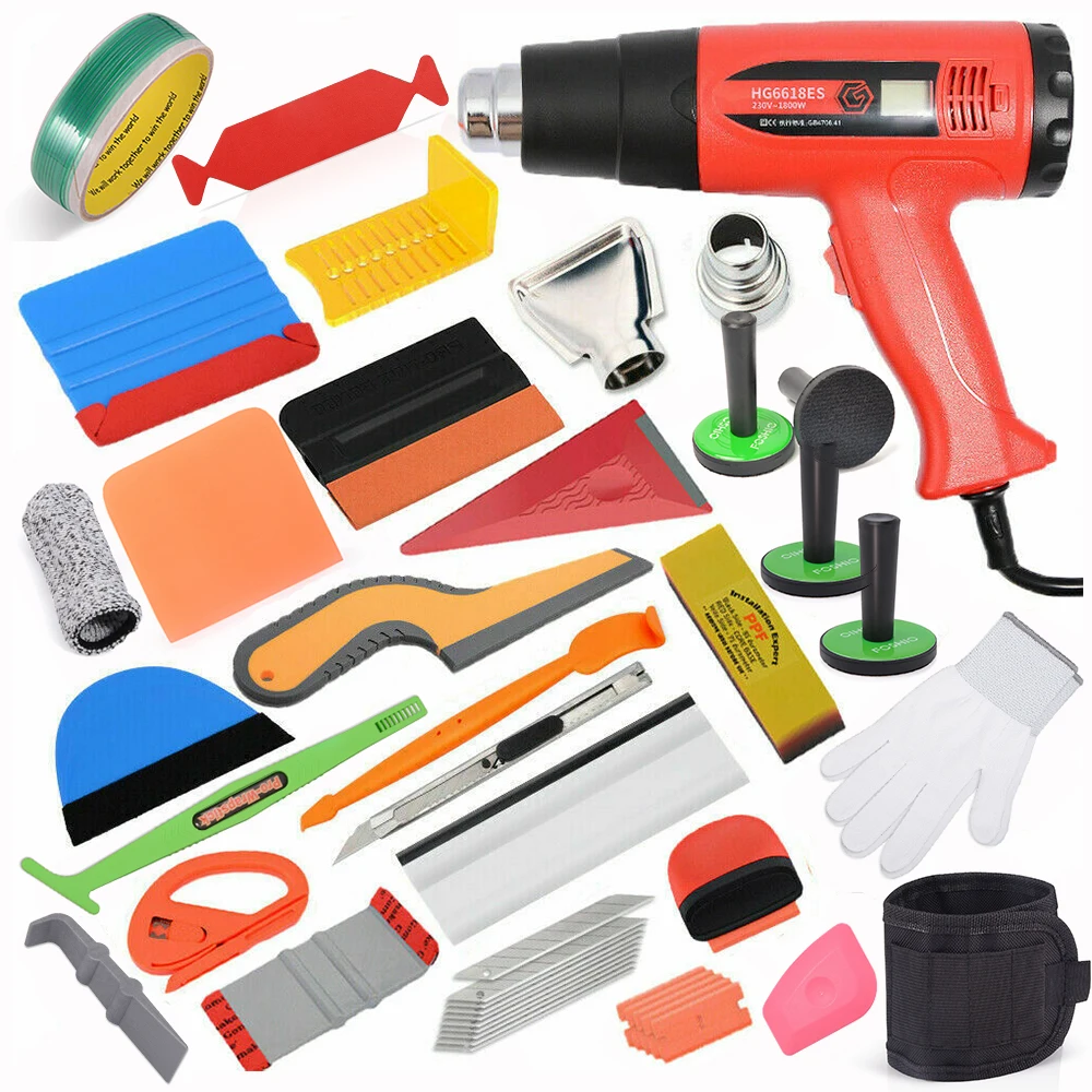 

EHDIS Window Film Tint Heat Gun Hot Air Gun Squeegee Magnet Holder Tools Set Carbon Fiber Vinyl Wrapping Car Accessories Goods