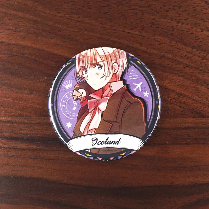 Axis Power Hetalia Anime APH The Beautiful World Prussia Austria Hungary Finland Sweden Norway Iceland Metal Badge Pins